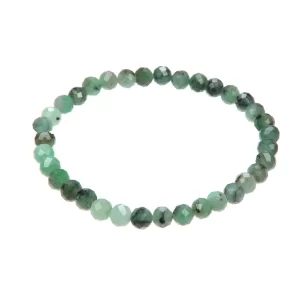 Smaragd Armband 5mm facettiert mit Edelstein Kugeln