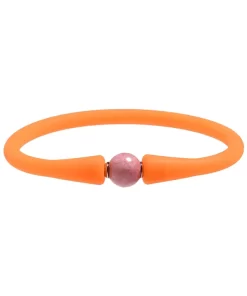 Thulit Armband Kugel 8mm orange