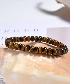 Detailaufnahme der 4x6mm Tigerauge Button-Perlen