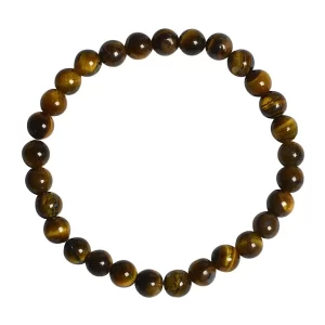 Tigerauge Armband 6mm Kugeln gold
