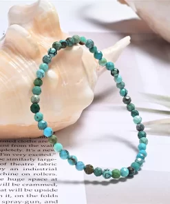 Modernes Türkis Armband mit 4mm facettierten Perlen