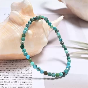 Modernes Türkis Armband mit 4mm facettierten Perlen