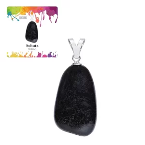 Turmalin Anhänger Schörl Trommelstein groß