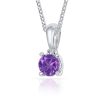 Amethyst Anhänger Silber 925 rhodiniert 5mm
