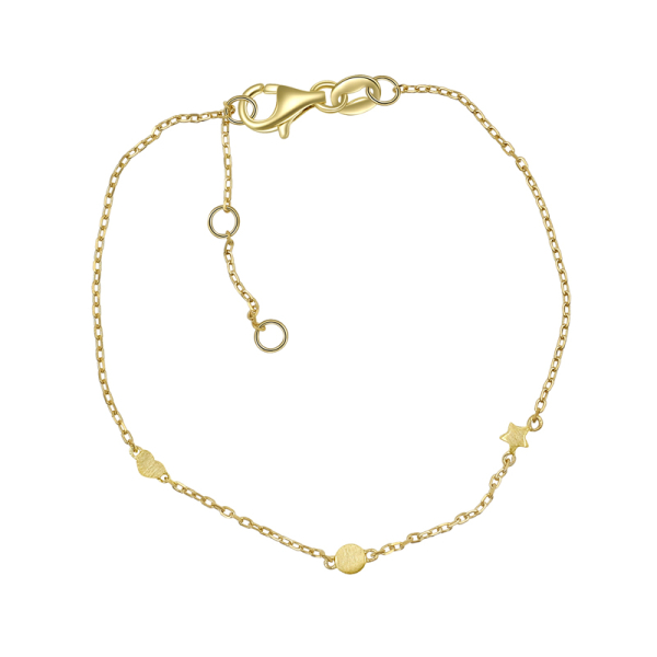 Armband Dot Herz Stern Silber 925 vergoldet