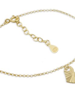 Armband mit Herz Silber 925 vergoldet diamantiert