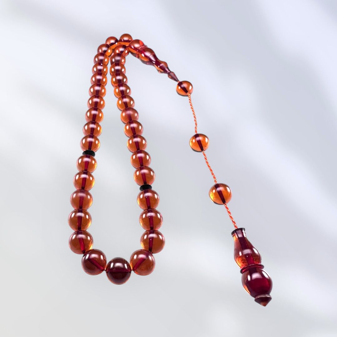 Ates Kehribari Bilek Boy orange Tesbih – Handliche Feuer-Gebetskette