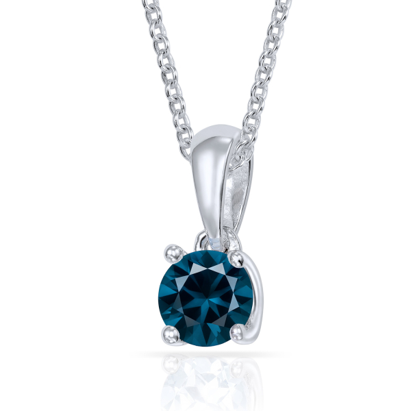 London Blue Topas Anhänger Silber 925 rhodiniert 5mm