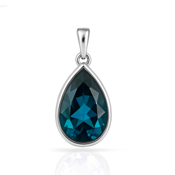 London Blue Topas Anhänger Silber 925 rhodiniert