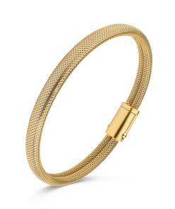 Milanaise-Armband 19cm Silber 925 vergoldet in Goldoptik