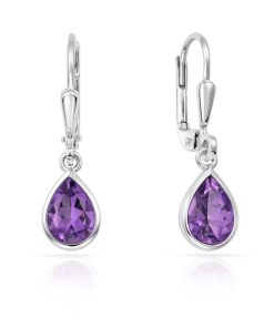 Ohrhänger Amethyst aus 925 Silber rhodiniert
