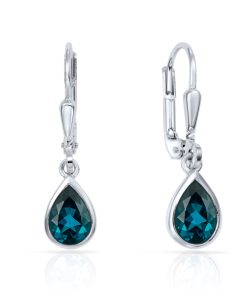 Ohrhänger London Blue Topas aus 925 Silber rhodiniert
