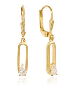 Elegante Ohrhänger mit Zirkonia aus 925 Silber vergoldet