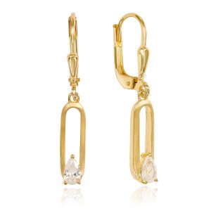 Elegante Ohrhänger mit Zirkonia aus 925 Silber vergoldet