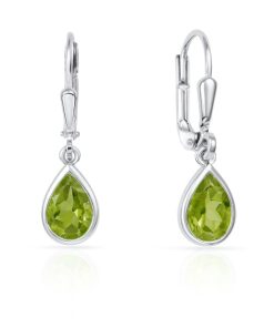 Ohrhänger Peridot aus 925 Silber rhodiniert