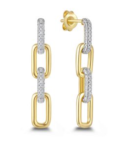 Ohrstecker mit Behang & Zirkonia aus 925 Silber vergoldet