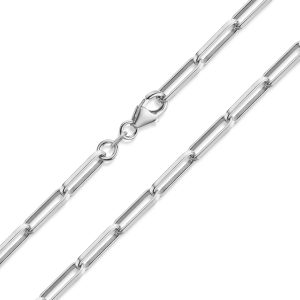 Paperclip Gliederkette aus 925 Silber 45cm lang