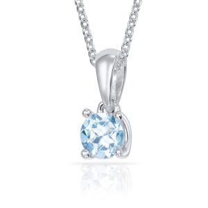 Sky Blue Topas Anhänger Silber 925 rhodiniert 5mm
