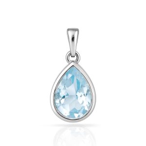 Sky Blue Topas Anhänger Silber 925 rhodiniert