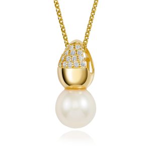 Süßwasser Zuchtperle Anhänger 925 vergoldet