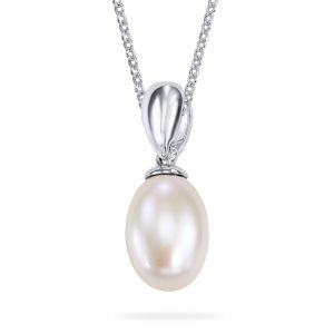 Süßwasser Zuchtperle Anhänger Silber 925 rhodiniert 10mm