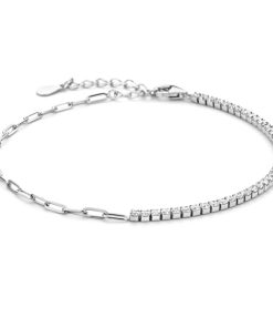 Tennis Ankerarmband Zirkonia Weiß 1.75mm