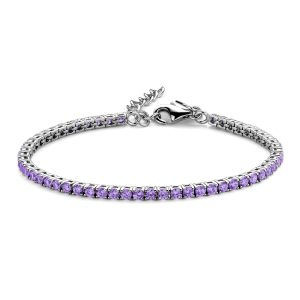 Tennisarmband Zirkonia Lila 925 Silber rhodiniert