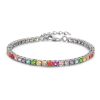 Tennisarmband Zirkonia Multicolor 925 Silber rhodiniert