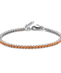 Tennisarmband Zirkonia Orange 925 Silber rhodiniert
