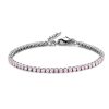 Tennisarmband Zirkonia Pink 925 Silber rhodiniert