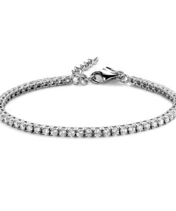 Tennisarmband Zirkonia Weiß 925 Silber rhodiniert