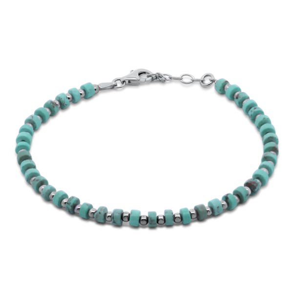 Türkis Armband Silber 925 rhodiniert mit natürlichem Edelstein
